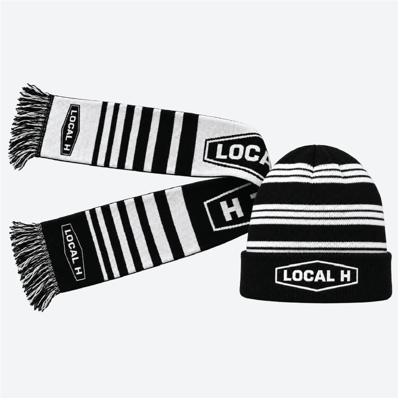 Local H - 2026 Black and White Beanie and Scarf COMBO