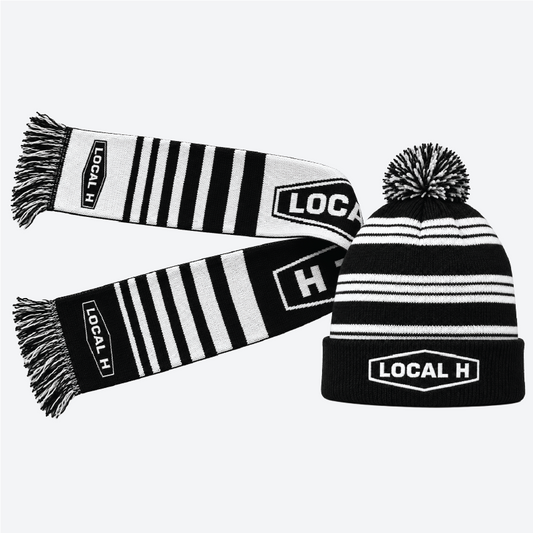 Local H - 2026  Black and White Beanie and Scarf COMBO