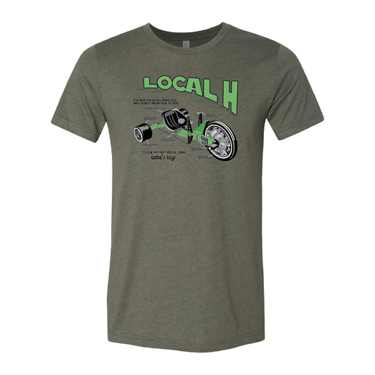 Local H - Green Machine tee shirt - Heather Military (Classic Series)
